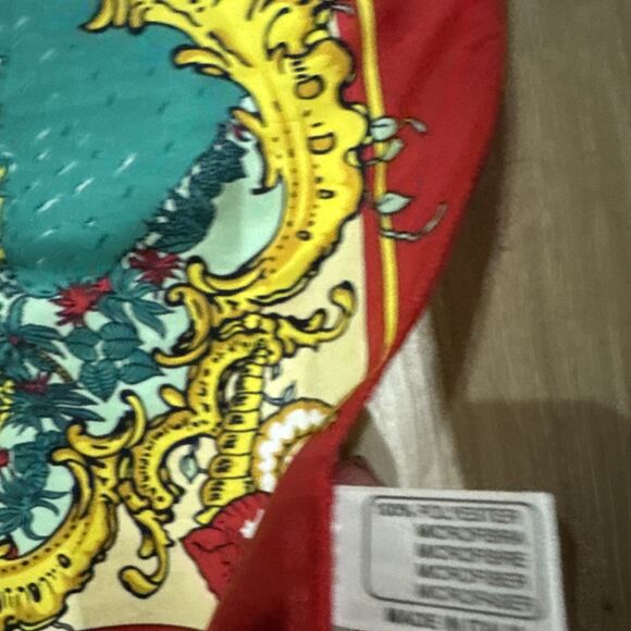 Italian made Scarf Caribbean Colorful Flowers Fruit St Martin Tropical - Picture 4 of 5